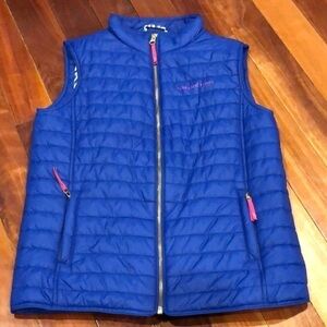 Vineyard Vines Quilted Vest Blue Pink Large 14